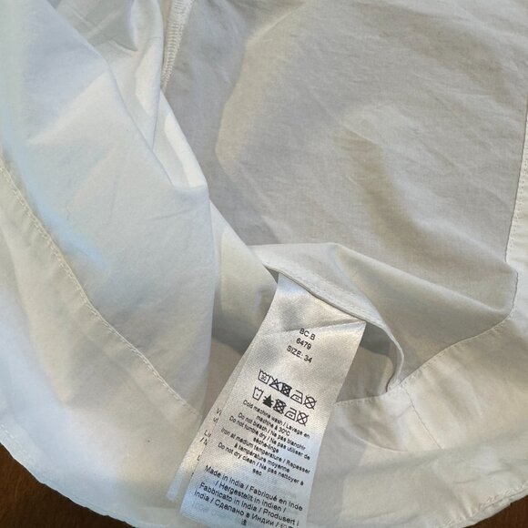 (SOLD) GANNI White Ruffle Poplin Tank Top Blouse, White, Size 34 (XS, US 0) - Picture 5 of 5